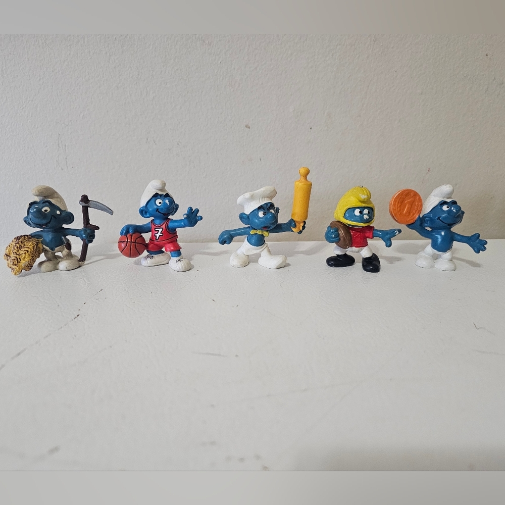 Vintage Smurf Figures Set Of 5